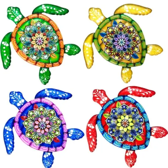 Skildpadde jern Vægskilt Have Ornament 21,5x20cm - Rød