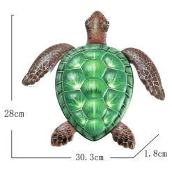 Skildpadde Vægskilt Have Ornament 30,3x28x1,8cm - Grøn