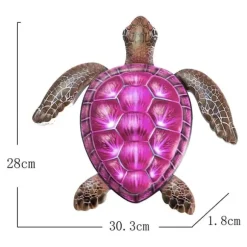 Skildpadde Vægskilt Have Ornament 30,3x28x1,8cm - Rød