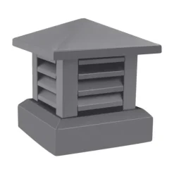 Skorstenhætte, Rustfrit Aluminiumlegering, Vejrbeskyttelse,Mørk Grå