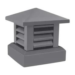 Skorstenhætte, Rustfrit Aluminiumlegering, Vejrbeskyttelse,Mørk Grå