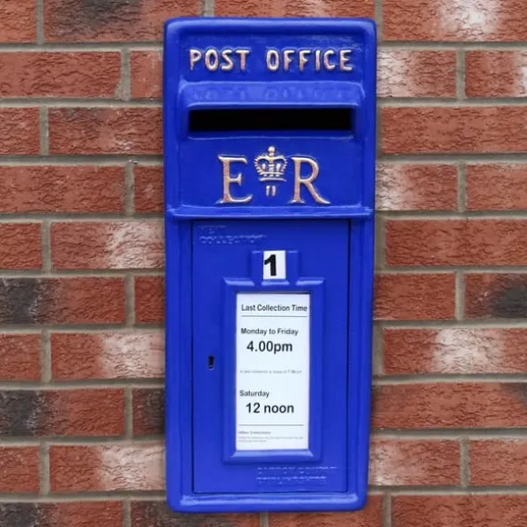 Skotsk Postkasse - Blå | Royal Mailbox med Lås Bryllupspynt Dekorationer til Barnedåb Dekorationer til Haven Dekorationer til Haven Begivenheder Briti | CDON