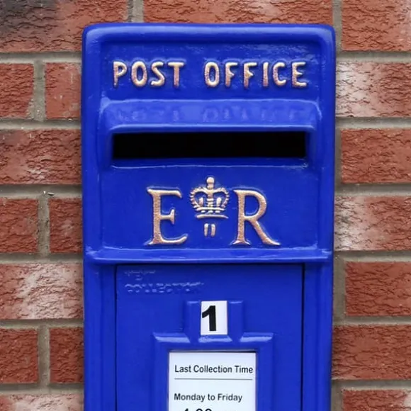 Skotsk Postkasse - Blå | Royal Mailbox med Lås Bryllupspynt Dekorationer til Barnedåb Dekorationer til Haven Dekorationer til Haven Begivenheder Briti | CDON