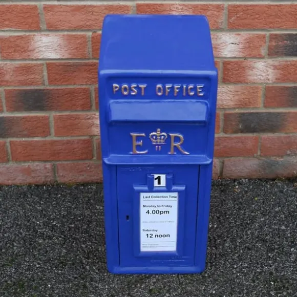 Skotsk Postkasse - Blå | Royal Mailbox med Lås Bryllupspynt Dekorationer til Barnedåb Dekorationer til Haven Dekorationer til Haven Begivenheder Briti | CDON