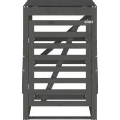 Skraldespandsskjuler i massivt fyrretræ 84x90x128,5 cm | Farve: Grå