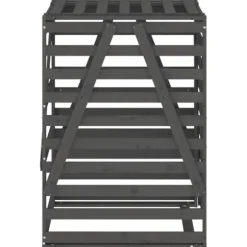 Skraldespandsskjuler i massivt fyrretræ 84x90x128,5 cm | Farve: Grå