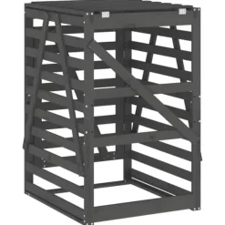 Skraldespandsskjuler i massivt fyrretræ 84x90x128,5 cm | Farve: Grå