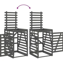 Skraldespandsskjuler i massivt fyrretræ 84x90x128,5 cm | Farve: Grå