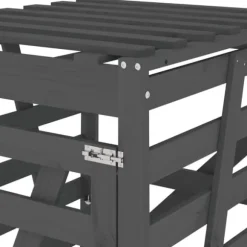 Skraldespandsskjuler i massivt fyrretræ 84x90x128,5 cm | Farve: Grå