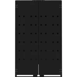 Skraldespandsskjuler i stål - 6 rum | Farve: Sort | Størrelse: 414x79x117 cm