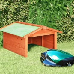 Skur til robotplæneklipper 72x87x50 cm massivt fyrretræ - Træskur Til Plæneklipper - Træskure Til Plæneklippere - Home & Living