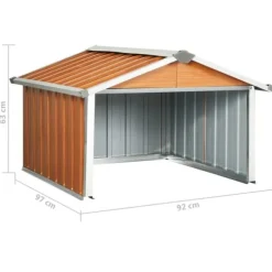 Skure & Redskabsskure - Living garage til robotplæneklipper 92x97x63 cm galvaniseret stål brun