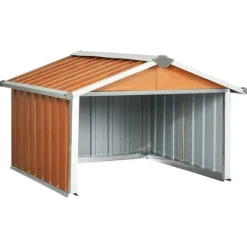 Skure & Redskabsskure - Living garage til robotplæneklipper 92x97x63 cm galvaniseret stål brun