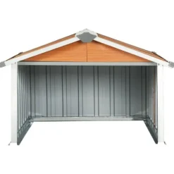 Skure & Redskabsskure - Living garage til robotplæneklipper 92x97x63 cm galvaniseret stål brun