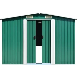 Skure & Redskabsskure - Living haveskur 257x990x181 cm galvaniseret stål grøn