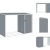 Skure & Redskabsskure - Living brændeskur 245x98x159 cm galvaniseret stål grå