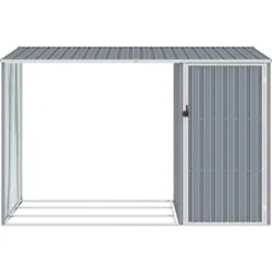 Skure & Redskabsskure - Living brændeskur 245x98x159 cm galvaniseret stål grå