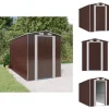 Skure & Redskabsskure - Living haveskur 192x357x223 cm galvaniseret stål mørkebrun