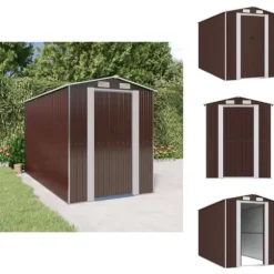 Skure & Redskabsskure - Living haveskur 192x357x223 cm galvaniseret stål mørkebrun