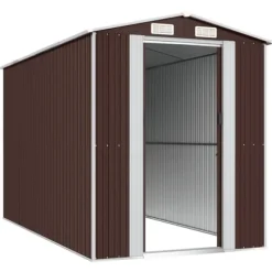 Skure & Redskabsskure - Living haveskur 192x357x223 cm galvaniseret stål mørkebrun