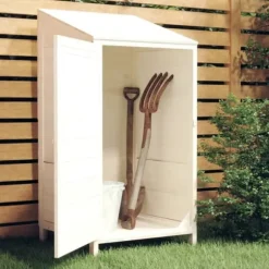 Skure & Redskabsskure - Living haveskur 55x52x112 cm massivt grantræ hvid