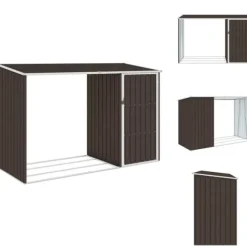 Skure & Redskabsskure - Living brændeskur 245x98x159 cm galvaniseret stål brun