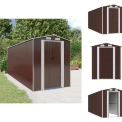 Skure & Redskabsskure - Living haveskur 192x523x223 cm galvaniseret stål mørkebrun