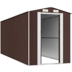 Skure & Redskabsskure - Living haveskur 192x523x223 cm galvaniseret stål mørkebrun