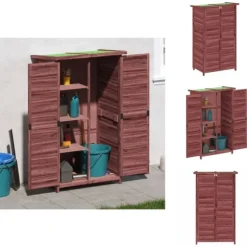 Skure & Redskabsskure - Living redskabsskur til haven 83x57x140 cm massivt fyrretræ mokkafarve