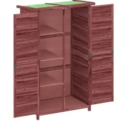 Skure & Redskabsskure - Living redskabsskur til haven 83x57x140 cm massivt fyrretræ mokkafarve