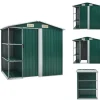 Skure & Redskabsskure - Living haveskur med reol 205x130x183 cm jern grøn