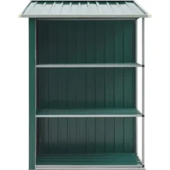 Skure & Redskabsskure - Living haveskur med reol 205x130x183 cm jern grøn