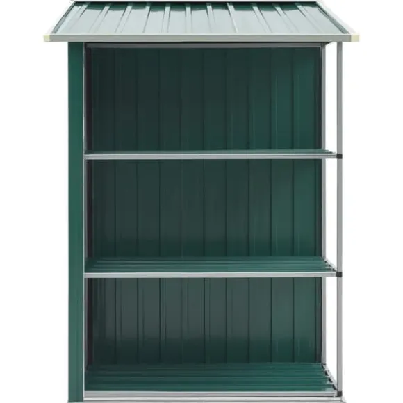 Skure & Redskabsskure - Living haveskur med reol 205x130x183 cm jern grøn