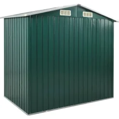 Skure & Redskabsskure - Living haveskur med reol 205x130x183 cm jern grøn