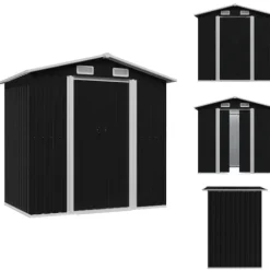 Skure & Redskabsskure - Living opbevaringsskur til haven 204x132x186 cm stål antracitgrå