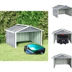 Skure & Redskabsskure - Living garage til robotplæneklipper 92x97x63 cm galvaniseret stål grå