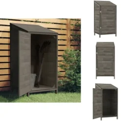 Skure & Redskabsskure - Living haveskur 55x52x112 cm massivt grantræ antracitgrå