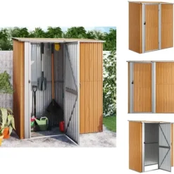 Skure & Redskabsskure - Living haveskur 180,5x97x209,5 cm galvaniseret stål trælook