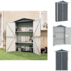 Skure & Redskabsskure - Living haveskur 116x45x175 cm galvaniseret stål grå