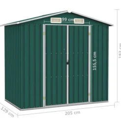 Skure & Redskabsskure - Living haveskur 205x129x183 cm galvaniseret stål grøn