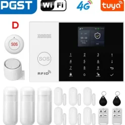 Smart Alarm System, Mobil Kontrol, Bevægelsesdetekteringssensorer,D, EU-stik