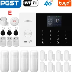 Smart Alarm System, Mobil Kontrol, Bevægelsesdetekteringssensorer,EU-stik, E