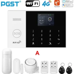 Smart Alarm System, Mobil Kontrol, Bevægelsesdetekteringssensorer,EU-stik, A