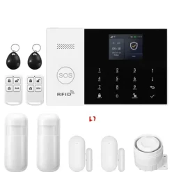 Smart Alarm System, Mobil Kontrol, Bevægelsesdetekteringssensorer,EU stik, B