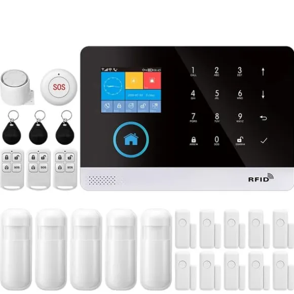 Smart Alarm System, Multi-Channel Alerts, Nem Installation,EU-stik, F