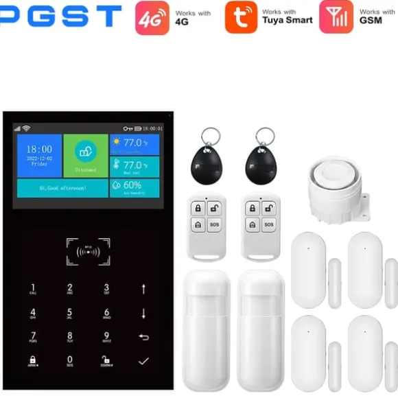 Smart Home Alarm System, App Kontrol, 99 Zone Support,EU stik, 4G-C