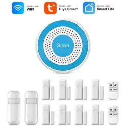 Smart Home Alarm System, Trådløs Forbindelse, App-Styret,WiFi Alarm Kit H, EU Stik