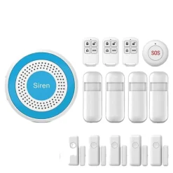Smart Home Alarm System, Trådløs Forbindelse, App-Styret,WiFi Alarm Kit E, EU Stik