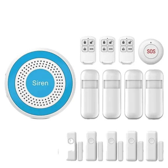 Smart Home Alarm System, Trådløs Forbindelse, App-Styret,WiFi Alarm Kit E, EU Stik