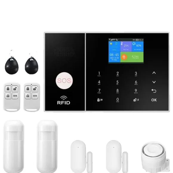 Smart Home Alarm System, WiFi & 4G Forbindelse, Bevægelsesdetektion,EU-stik, B